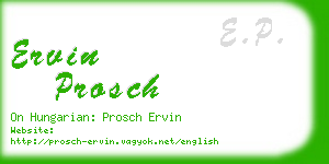 ervin prosch business card